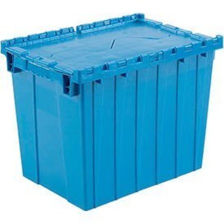 MONOFLO INTERNATIONAL Global Industrial„¢ Plastic Attached Lid Shipping & Storage Container 21-7/8x15-1/4x17-1/4 Blue DC-2115-17BLUE
